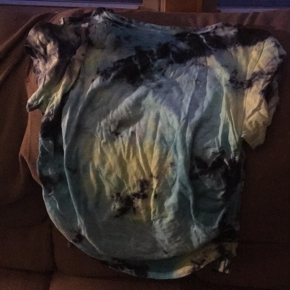 PINK tie dye short sleeve tie sides shirt